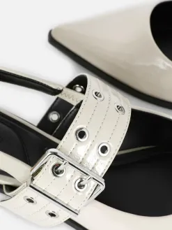 Ballerines à Talon Ouvert Et à Boucle