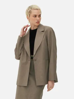 Blazer Oversize à Boutonnage Simple à Coordonner