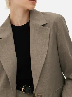 Blazer Oversize à Boutonnage Simple à Coordonner