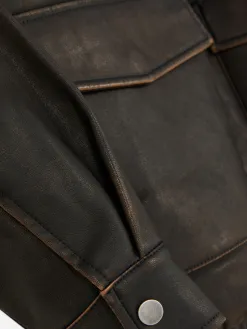 Blouson Bomber En Simili Cuir à Effet Vieilli Rita Ora