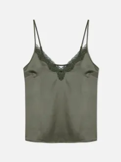Caraco De Pyjama En Satin Et Dentelle à Coordonner