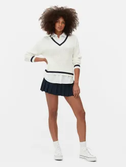 Chemise Et Pull Deux-en-un De Style Universitaire
