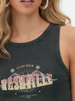 Débardeur à Dos Nageur Côtelé Rita Ora Nashville