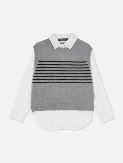 Débardeur Chemise 2-en-1 Superposé