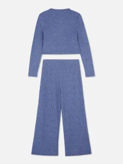 Ensemble Haut Côtelé à Manches Longues Et Legging