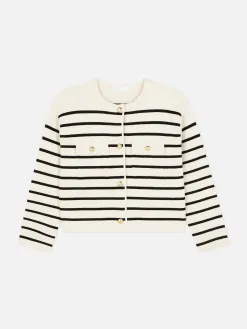Gilet Boutonné à Rayures à Coordonner