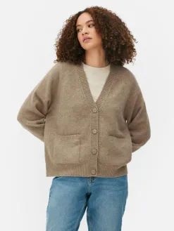 Gilet Boyfriend En Maille à Col En V