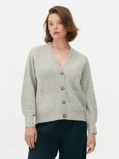 Gilet Boyfriend En Maille à Col En V