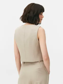 Gilet De Costume Ajusté Boutonné