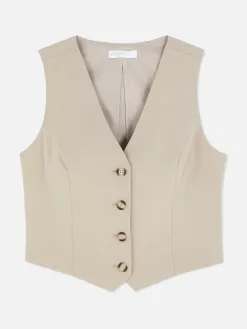 Gilet De Costume Ajusté Boutonné