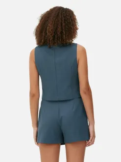 Gilet De Costume Ajusté Boutonné