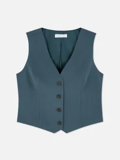Gilet De Costume Ajusté Boutonné