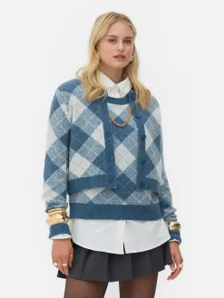 Gilet En Maille à Losanges à Coordonner Rita Ora