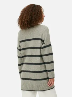 Gilet Long à Rayures