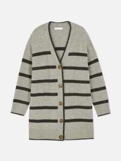 Gilet Long à Rayures