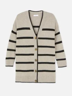 Gilet Long à Rayures