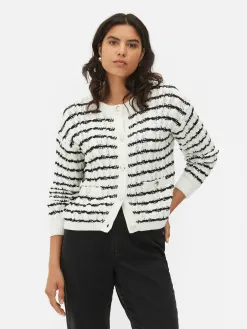 Gilet Rayé En Maille Torsadée