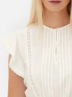 Haut Sans Manches En Broderie Anglaise