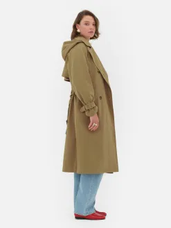 Imperméable Croisé à Capuche Rita Ora
