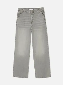 Jean Denim Ample à Effet Vieilli