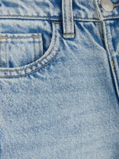 Jean Denim Coupe Droite Effet Vieilli