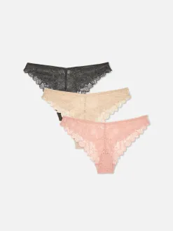 Lot De 3 Culottes Brésiliennes En Dentelle