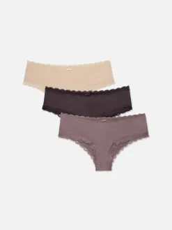 Lot De 3 Culottes En Microfibre Et En Dentelle