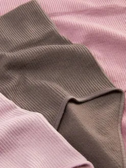 Lot De 3 Culottes Hautes Côtelées Sans Couture