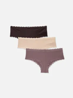 Lot De 3 Shortys Bordés De Dentelle