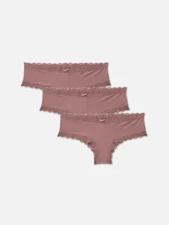 Lot De 3 Shortys Bordés De Dentelle