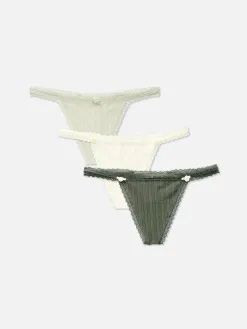 Lot De 3 Strings En Pointelle