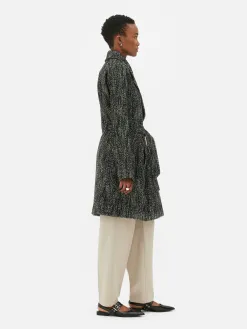 Manteau à Chevrons Avec Ceinture