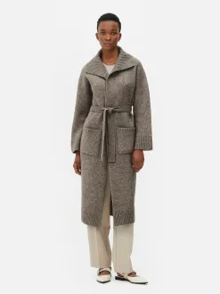 Manteau-cardigan Long Tricoté