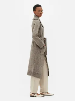 Manteau-cardigan Long Tricoté