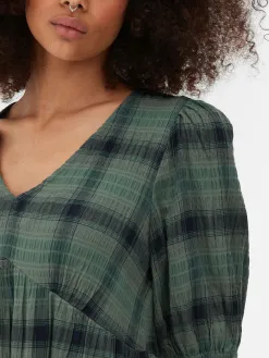 Mini Robe Cintrée à Carreaux