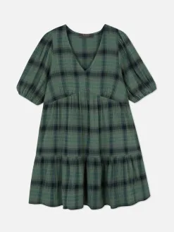 Mini Robe Cintrée à Carreaux