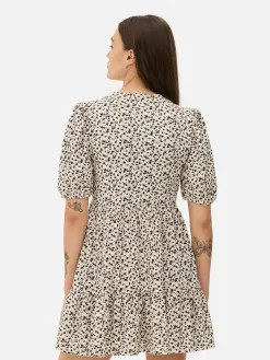 Mini Robe Froncée à Smock