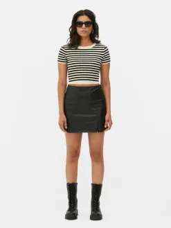 Mini-jupe En Simili Cuir