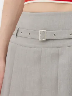 Mini-jupe Plissée à Boucle