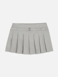 Mini-jupe Plissée à Boucle