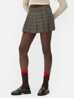 Mini-jupe-short à Carreaux Avec Mors Rita Ora