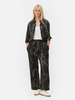 Pantalon à Fleurs En Satin à Coordonner