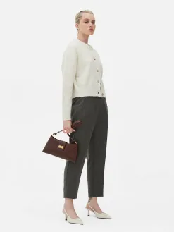 Pantalon Taille Haute à Surpiqûres