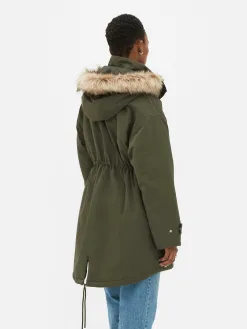 Parka à Capuche En Fausse Fourrure