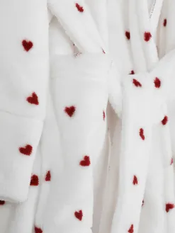 Peignoir Duveteux à Motifs