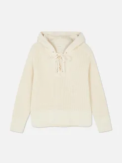 Pull à Capuche à Lacet En Treillage Sur Le Devant