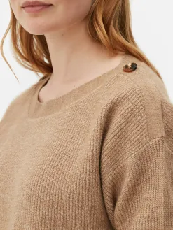 Pull à Encolure Bateau Et à épaules Boutonnées