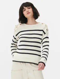 Pull à Rayures Et épaules En Treillage