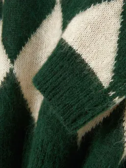 Pull En Maille à Col En V Et Motif Losanges Rita Ora