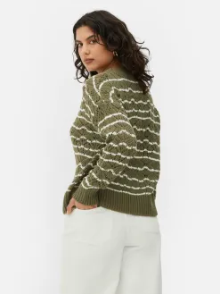 Pull En Maille Ajourée à Col Ras-du-cou